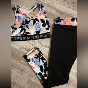 Girls Ideology Matching Sports Bra & Leggings Athletic Set Size M/L NWOT